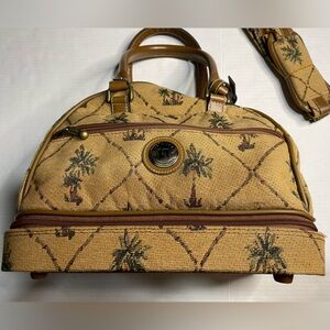 NWOT Diane Von Furstenburg Leisure Tapestry Palm Tree Overnight Travel Bag
